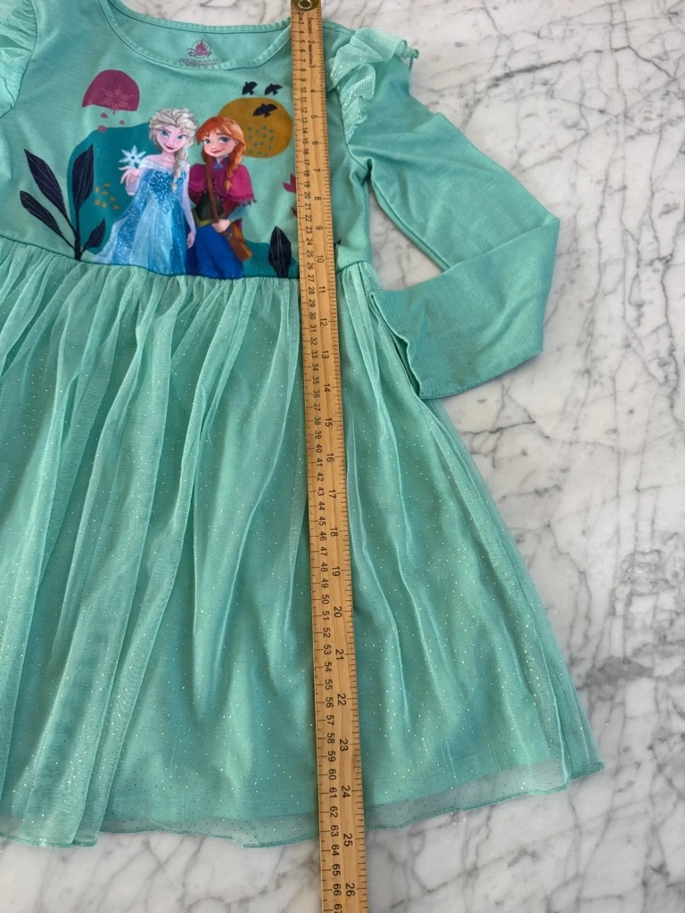 Disney Frozen Elsa and Anna Frozen Long Sleeve Nightgown Dress Sz 5/6 - Picture 4 of 5